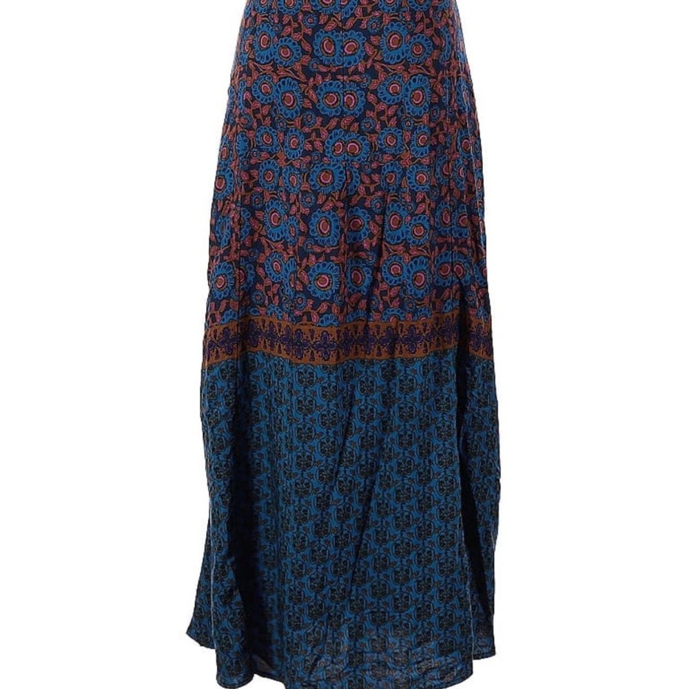 NATURAL LIFE Vibrant Blue and Red Maxi Skirt - Picture 5 of 5